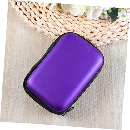 Eva Earphones Case Cable Storage Compact Travel Organizer Pouch Cable Organizer Case - color: Purple