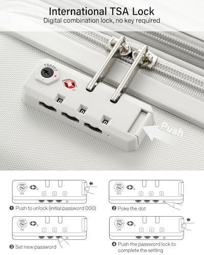 Hanke 20 Inch Expandable Carry On Luggage, 22x14x9 Airline Approved, TSA Lock Hard Shell Lightweight Suitcase for Men Women (Smoke White) - color: Smoke White, size: Expandable 20 Inch