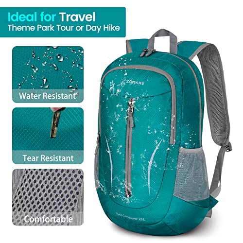 ZOMAKE Ultra Lightweight Packable Backpack 25L, Foldable Hiking Backpacks Water Resistant Small Folding Daypack for Travel(Lake Green) - color: Lake Green