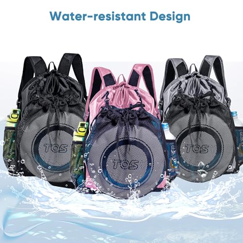 Large Beach Backpack Waterproof Sandproof - Customized Oversized Drawstring Pool Bag with Shoe Compartment for Toiletries, Towels, Gym, Travel - color: Light Pink