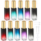 Segbeauty 0.34oz Travel Perfume Refillable Bottle, 5pcs Glass Mini Glass Perfume Atomizer Travel, 10ml Empty Cologne Atomizer Bottles, Small Cologne Sprayer with Transfer Tools Set for Refill - color: Green Blue Red Purple Black, style: Mini Bottle Set