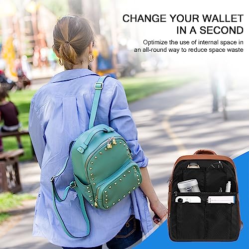 Sweetude 2 Pcs 7.9 x 4.8 x 11 Inch Mini Backpack Organizer Insert Small Shoulder Bag Divider for Rucksack Handbag Shoulder Bag Purse(Black) - color: Black