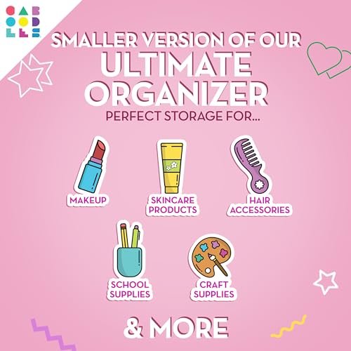 Caboodles Pretty in Petite Makeup Box, Pink Sparkle, 2 Swivel Trays, (Pack of 3) - color: Pink Sparkle, size: 8.82 x 5.88 x 3.66 inches (Pack of 3)