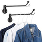 Mkono Wall Mounted Drying Rack Laundry Clothes Hanger with Swing Arm Space Saving Metal Hanging Valet Rod for Laundry Closet Organizer Bathroom Bedroom, 2 Pack, Black - color: Black