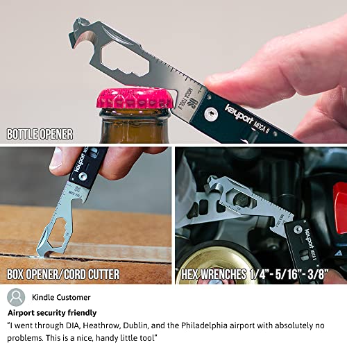 Compact 11-in-1 Keychain Multitool with Pocket Clip & ParaPull - Bottle Opener, Box Opener, Cord Cutter, Mini Screwdrivers & More - Travel-Friendly, Modular EDC Multi-Tool - Keyport MOCA2 Kit