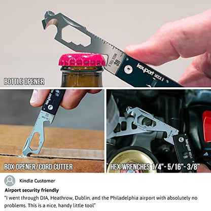 Compact 11-in-1 Keychain Multitool with Pocket Clip & ParaPull - Bottle Opener, Box Opener, Cord Cutter, Mini Screwdrivers & More - Travel-Friendly, Modular EDC Multi-Tool - Keyport MOCA2 Kit