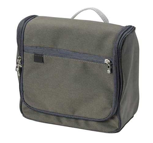 Lewis N. Clark Brushed Twill Hanging Toiletry Kit Bag for Travel Accessories, Shampoo, Cosmetics + Personal Items, Tan - color: Tan