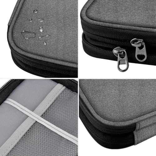 ZINMARK Portable Cable Organizer Case,Travel Pouch with Double-Layer Storage for Cables,Chargers,Earbuds & Phone,Dark Gray Black - color: Dark Gray Black