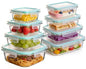 Liuruiyu Glass Food Storage Containers with Lids, 8 Pack Meal Prep Containers, Airtight Bento Boxes with Leak Proof Locking for Microwave, Oven, Freezer and Dishwasher, BPA Free（5oz to 36oz） - color: 8 Pack-(5-35oz)