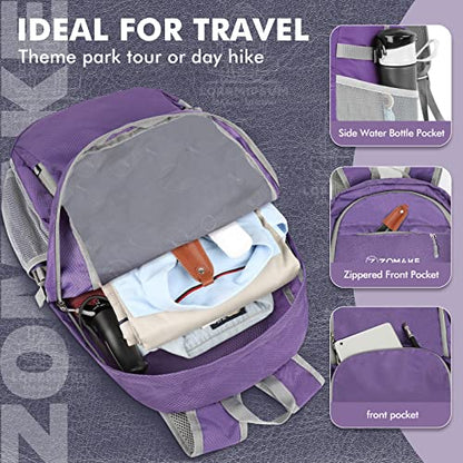 ZOMAKE Lightweight Packable Backpack 30L - Foldable Hiking Backpacks Water Resistant Compact Folding Daypack for Travel(Purple) - color: Purple