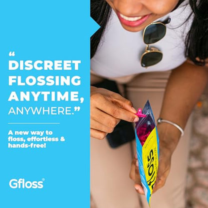 Gfloss Hands-Free Dental Floss - 40 Count - Easy to Use & Discreet Flossers for Adults | Travel Floss | Thin Soft Floss | Unwaxed Unflavored | PFAS-Free Oral Care - size: 40 Count (Pack of 1)