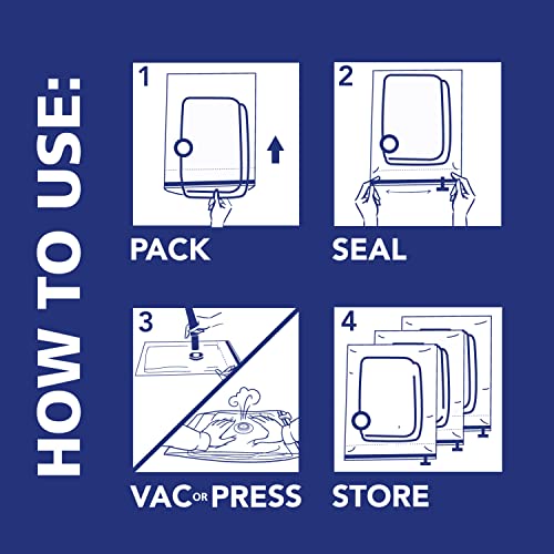 Shrink-Pak Space Bags Vacuum Storage Bags for Bedding Jumbo Compression 3 Pack Clear for Comforters Blankets (3 Jumbo/Bedding Solo) - style: 3 Jumbo / Bedding