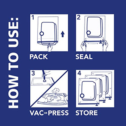 Shrink-Pak Space Bags Vacuum Storage Bags for Bedding Jumbo Compression 3 Pack Clear for Comforters Blankets (3 Jumbo/Bedding Solo) - style: 3 Jumbo / Bedding