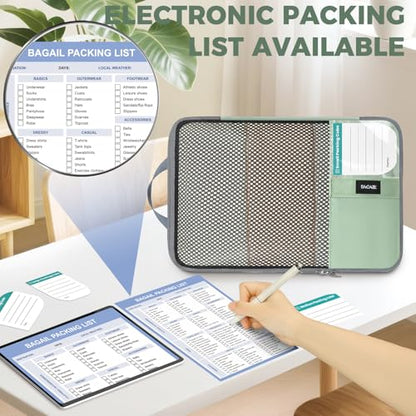BAGAIL 4 Set/6 Set/8 Set Compression Packing Cubes Travel Accessories Expandable Packing Organizers(HalfMesh, 8-MatchaGreen) - color: 8-Matcha Green, style: Half Mesh
