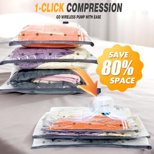 Travel Vacuum Storage Bags with Pump, Carry-on Luggage Compression Bags + Portable Electric Pump, 80% Space Saver for Clothes, Vacuum Seal Bags for Clothing Packing Travel, Pack of 18 - size: 18 Combo Bags + Electric Pump
