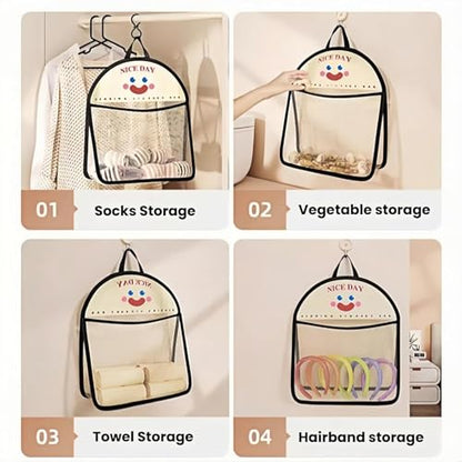 2 Pack Mesh Hanging Storage Bags, Breathable Wall Organizer for Underwear Socks and Small Items