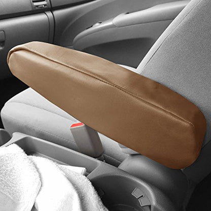FH Group Premium Faux Leather Armrest Cover Semi-Universal Fit, One Pair, Set of 2 Tan - color: Tan, style: Armrest Cover