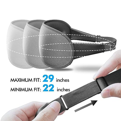 Sleep Eye Mask for Men Women, Sleeping Mask for Side Sleeper, Travel Blackout Night Blindfold Eye Shade Cover with Adjustable Strap (Ash Grey) - color: Ash Grey