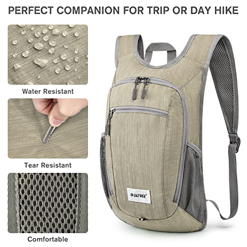 G4Free 10L/15L Hiking Backpack Lightweight Packable Hiking Daypack Small Travel Outdoor Foldable Shoulder Bag - color: Beige, size: 10L