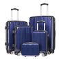 Coolife Luggage Sets, 5 Piece Durable Suitcase, Lightweight Carry on Luggage with PC+ABS Hardshell, Dual Spinner Wheels, TSA Lock and YKK Zipper(navy new, 5 piece set) - color: navy new, size: 5 piece set