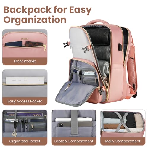 YAMTION Luggage Sets 6 Piece,Hardside 20In Suitcase with Spinner Wheels,TSA Lock,Carry On Suitcase Travel Essentials for Personal Items,Pink - color: Pink