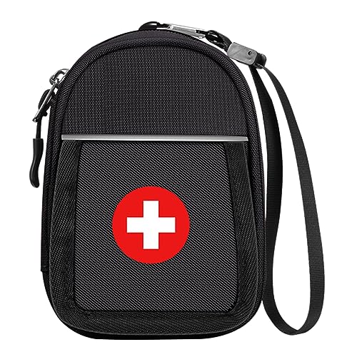 SITHON Insulated Medicine Carrying Case Bag - Small Travel Medication Organizer Emergency Medical Pouch Holds Auvi Q, Nasal Spray, Allergy Meds, Asthma Inhaler Case, Black - color: *Black