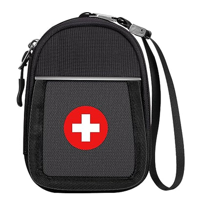 SITHON Insulated Medicine Carrying Case Bag - Small Travel Medication Organizer Emergency Medical Pouch Holds Auvi Q, Nasal Spray, Allergy Meds, Asthma Inhaler Case, Black - color: *Black