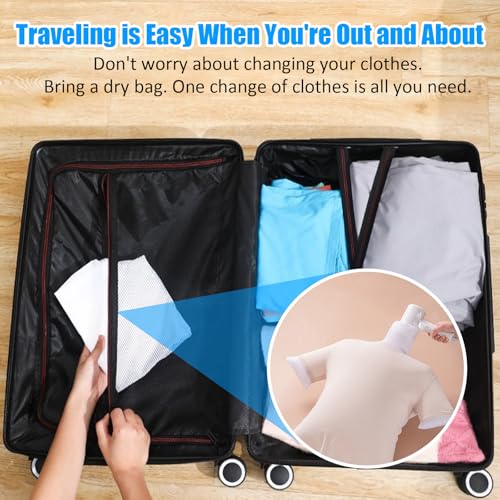 Clothes Quick Drying Bag Hair Laundry Bag Traveling Dryer Shirt Pants Drying Bag Home Storage Accessory（29x18inches） - color: White top