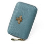 imeetu RFID Credit Card Holder, Small Leather Zipper Card Case Wallet for Women - color: Lite - Peacock Blue, size: Lite