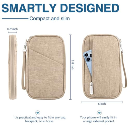 Passport Holder Family, Women Rfid Blocking Passport Wallet, Travel Essentials Premium Wallets, Waterproof Passport Holders Bag for Men Traveling, Travel Document Organizer Credit Cards Case
