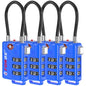 Bright Colors, TSA Approved Luggage Locks 4 Pack, Re-settable Combination with Alloy Body, Blue 4 Locks. - color: Blue 4 Pack