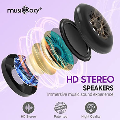 MUSICOZY Sleep Headphones, Bluetooth 5.4 Sleep Mask Headband Headphones Sleeping Eye Mask, Wireless Music Earbuds Earphones with HD Stereo Speakers Cool Gadgets Gifts (Violet) - color: Violet