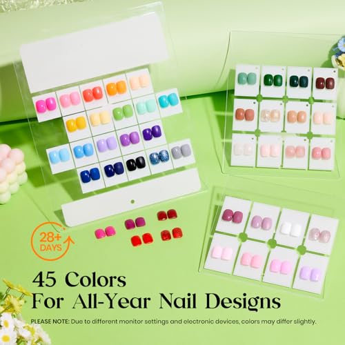 Beetles Gel Nail Polish Kit with U V Light - 45 Colors Gel Polish Set 75 Pcs One Color One Bottle Emotional Journey Kit with Top Base Coat Beauty Must Have Salon Manicure Gifts for Women - color: Emotional Journey