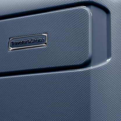 Traveler's Choice Pagosa Hardshell Expandable Luggage with Spinner Wheels, Slate Blue, 2-Piece Set (22/27) - color: Slate Blue, size: 2-Piece Set (22/27)