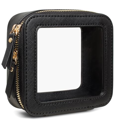 LETGO Travel Makeup Bag for Purse Small Mini Cute Make Up Bag Pouch for Purse Car Accessories for Women Girls (Mini Black) - color: Black, style: Mini