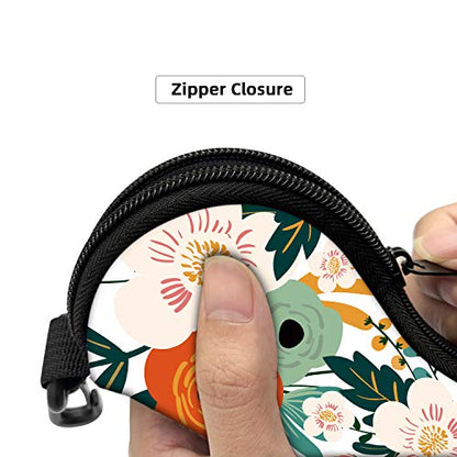 Sunglasses Soft Case with Carabiner Ultra Light Neoprene Zipper Glasses Case - color: Flower