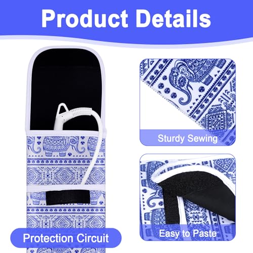 Shappy 2 Pcs Heat Resistant Hair Tools Bag Curling Iron Travel Case Cover Neoprene Flat Iron Holder Travel Case and Silicone Mat Pouch for Hot Hair Tools Storage Organizer(Elephant Style) - style: Elephant Style