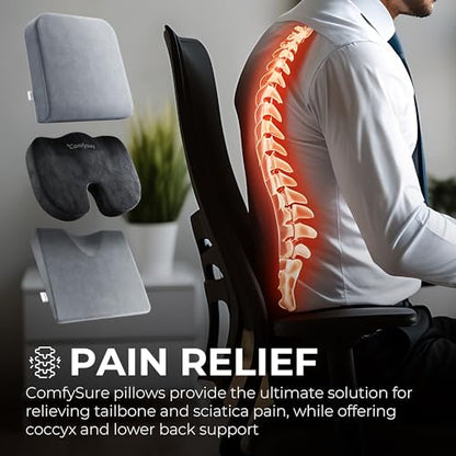 Wedge Car Height Booster Seat Cushion - Office Chair Cushion - Memory Foam Tailbone Pain Relief Cushion for Driving, Office, Gaming Chair - Orthopedic Lower Back, Tailbone, Coccyx, HIPS Support