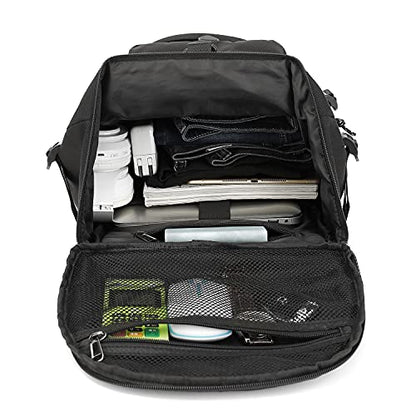 Kalesi Gym Duffle Bag Backpack 4-Way Waterproof with Shoes Compartment for travel Sport Hiking laptop (Black) - color: Black
