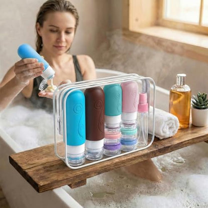 vodvob Travel Bottles Set - TSA Approved, Leak Proof, Silicone, Reusable, BPA Free - 16 Pack, 2oz 3oz - color: Green