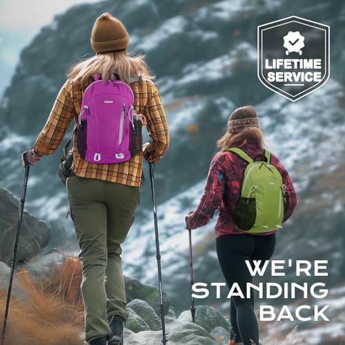 VPBAGE 15L Water-resistant Hiking Daypack for Women, Small Backpack Travel Outdoor, Lightweight Day Pack with Tool Loops - color: Purple