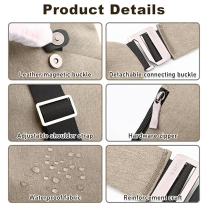 Anti Theft Travel Bag, One Shoulder Large Capacity Cross-body Bag Chest Fashion Lightweight Sling Bags for Travel Sports - color: Khaki, style: Right Shoulder