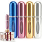 5ml Travel Perfume Bottle Refillable Atomizer Sprayer for Perfume,Leakproof Perfume Atomizer Travel, Portable Refillable Perfume Bottles, (Blue, Pink, Gold, Silver) - color: Blue, Pink, Gold, Silver