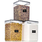 PANTRYSTAR Large Food Storage Containers with Lids Airtight 5.2L /176Oz, for Flour, Sugar, Baking Supply, 3PCS BPA Free Plastic Canisters for Kitchen Pantry Organization - size: 5.2 L