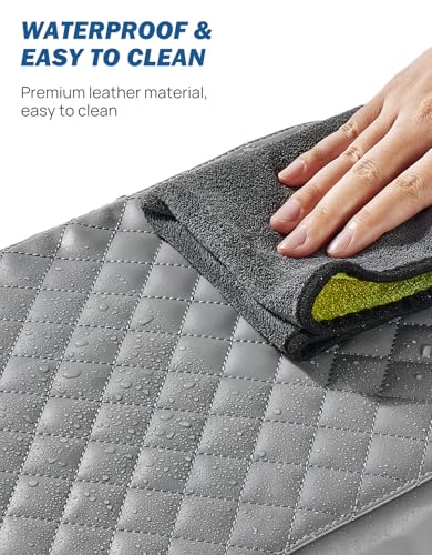 JOYTUTUS Center Console Cover Compatible with 2023-2025 2026 Pilot & 2024 Passport Ridgeline, Car Armrest Cover Console Pad Cushion, Gray Leather Center Console Armrest Cover lid Middle Console Cover - color: Gray