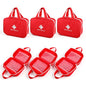 6 Pack First Aid Kit Bag Empty, Red Oxford Fabric Emergency Medical Pouch Trauma Storage Organizer for Car, Travel, Camping, Home, Office, Workshop & Outdoor Activities