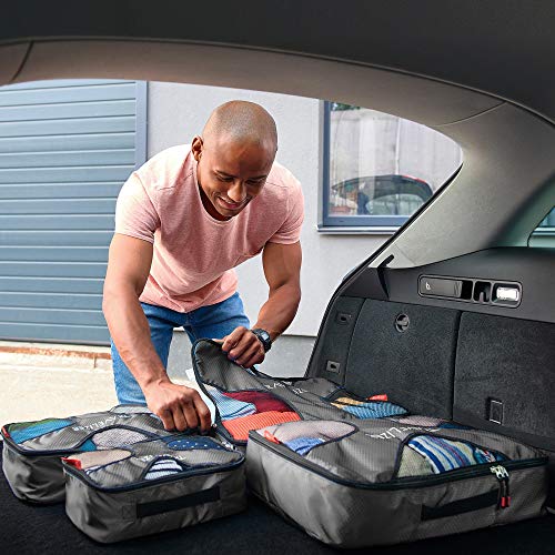 Travel Packing Cubes 5 pcs Luggage Organizer Set for Bag & Suitcase - color: Grey