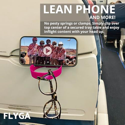 FLYGA Airplane Cup/Phone Holder Travel Accessory (Pink) Must Have Airplane Travel Essential Accessory for Flying Travel Gift Ideas