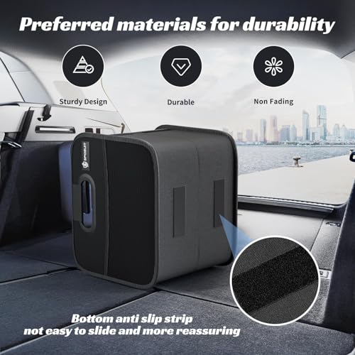 Sposuit Trunk Organizer for Car - Collapsible Split Trunk Storage with Reinforced Handles, SUV Trunk Organizers for Grocery Cargo(Black, 2Pack) - color: Black, size: Split(2 Pack)