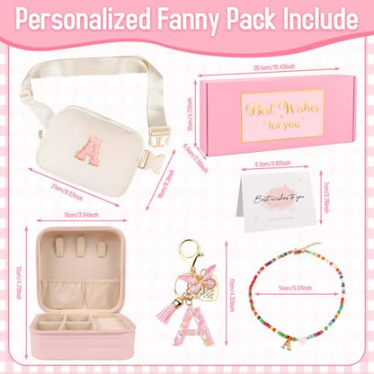 Funny Pack for Grandkids Teen Girls Gift, Birthday Gifts for 4 5 6 7 8 9 10 11 12 13 Year Old Girls, Initial Fanny Pack, Teen Girl Gift Trendy Stuff Crossbody Bag Set for Teens, Back To School, K - style: K